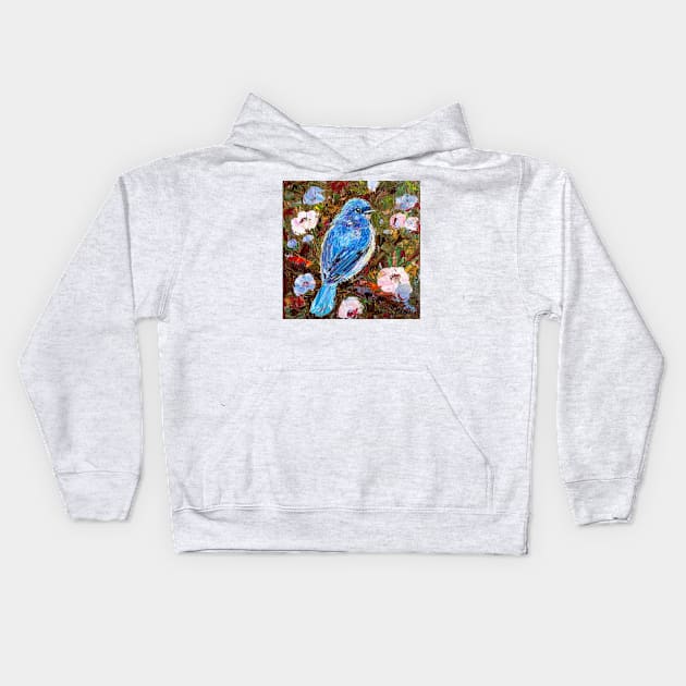 Bluebird In The Garden Kids Hoodie by NataliaShchip